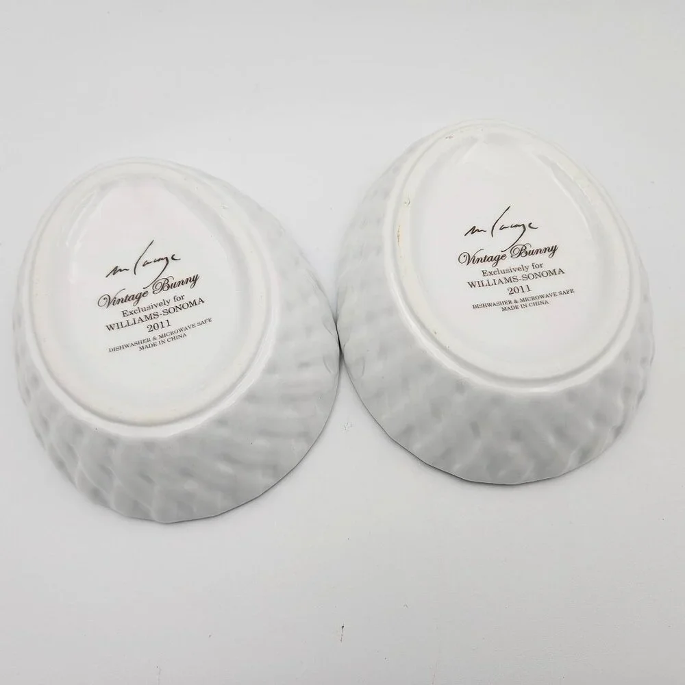 Williams Sonoma Vintage Bunny Ramekins Bowls Easter Egg Spring Set of 4